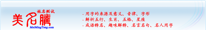 用字的來(lái)源及意義、音律、字形；五行、生肖、五格、星座；成語(yǔ)釋名、趣味解釋、名言名句、名人用字